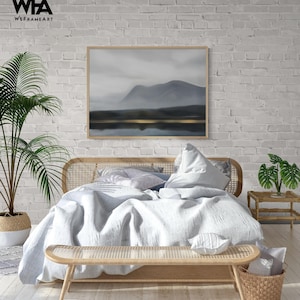Black and Gold Abstract Landscape Wall Prints, Framed Mountains Extra Large Wall Art Abstract Prints, Framed Wall Art, Oversized Wall Art