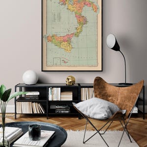Europe Sicily Italy - Streit 1913, Vintage Sicily Print, Sicily Island Map, Sicily Vintage Map, Italian Rustic Room Decor, Sicily Map Poster
