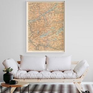 Europe Mountains Austria Italy - Baedeker 1896, European Antique Poster, Austria Wall Art, Old Italian Map, Italy Poster, Old Map Of Europe