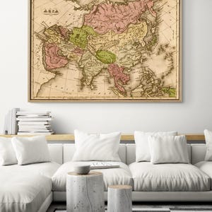 Asia 1835, Asian Inspired Decor, Vintage Asian Decor Poster, Asian Home Wall Art Print, Antique Map Of Asia, Asian Countries Wall Art