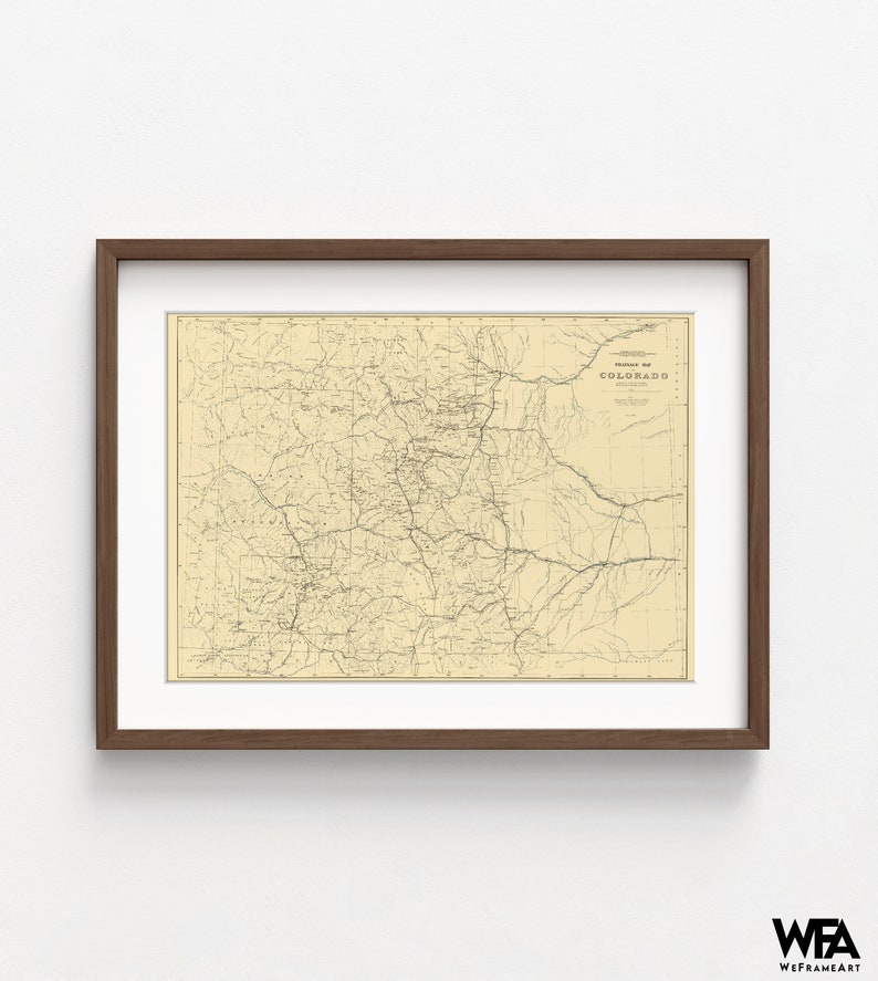 Colorado Map Art Print Framed Colorado Map Artwork Map Wall Etsy