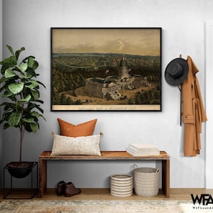 View of Capitol in Washington-DC 1853, United States City View Print, Washington DC Poster, Public Office Decor, Federal Office Wall Art