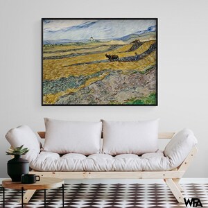 Enclosed Field with Ploughman by Vincent Van Gogh, Rustic House Decor, Farmhouse Art Print, Rural Scenery Painting Print,Van Gogh Nature Art
