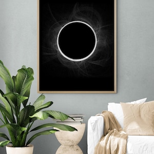 Outer Space Wall Art, Galaxy Poster Print, Colossal Moon Decor, Eclipse Poster Print, Space Artwork Print, Sun Moon Poster Print