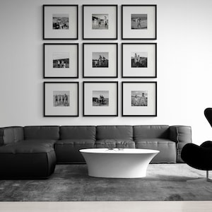 Gallery Wall Art Frame Set Minimalist Black Wooden Frame for Family Couple Travel Photos Simple Living Room Entryway Whole Wall Decoration