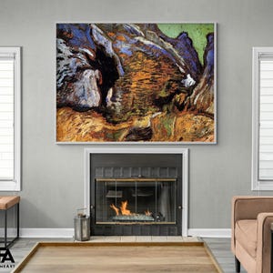 Les Peiroulets Ravine by Vincent Van Gogh, Abstract Van Gogh Art, Abstract Oil Painting Print, Van Gogh Style Print, Abstract House Decor