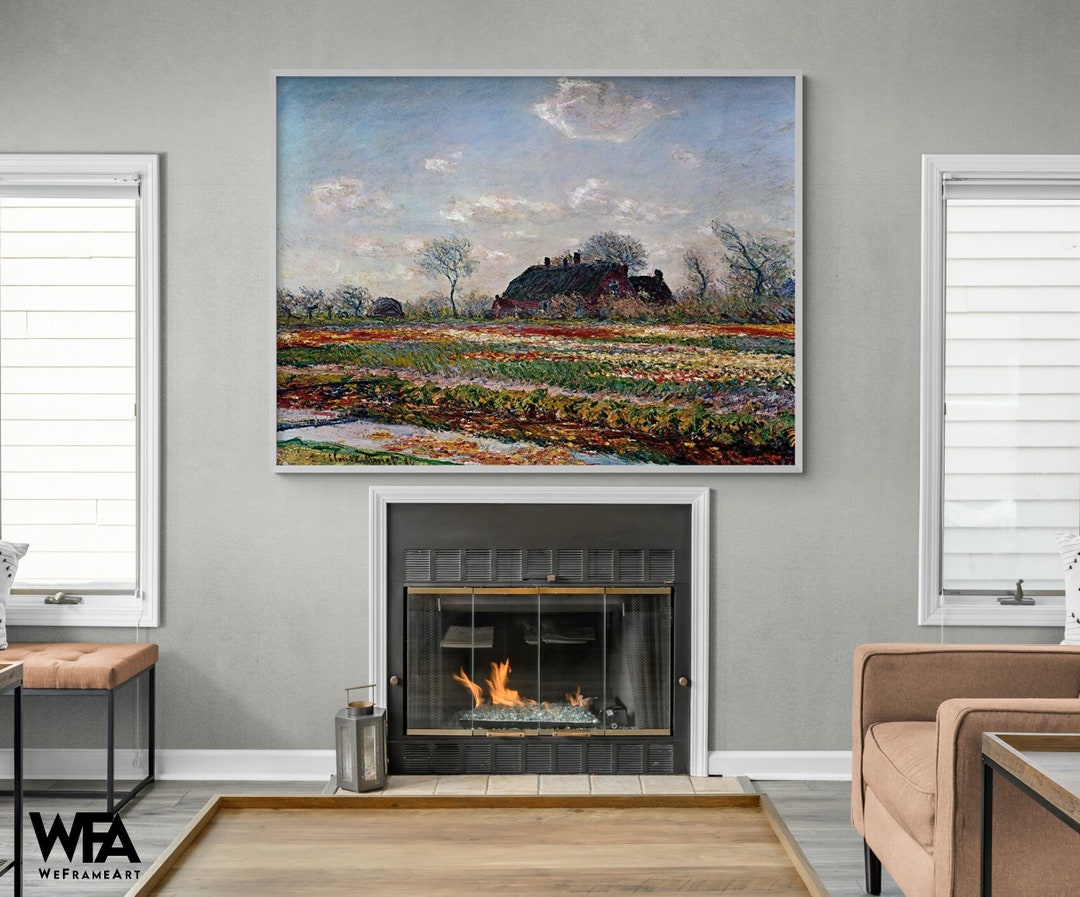 Tulip Field Landscape Wall Art, Floral Oil Painting Reproduction Print ...
