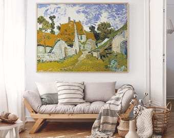 Van Gogh Village Street at Auvers Painting Print, Framed Art