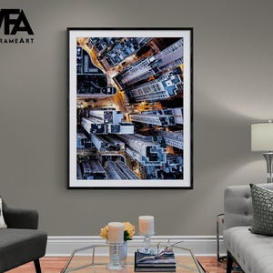 Hong Kong Photography Gift for Brother, Framed Hong Kong Photo, Aerial City View Print, Hong Kong Skyline Office Decor Print