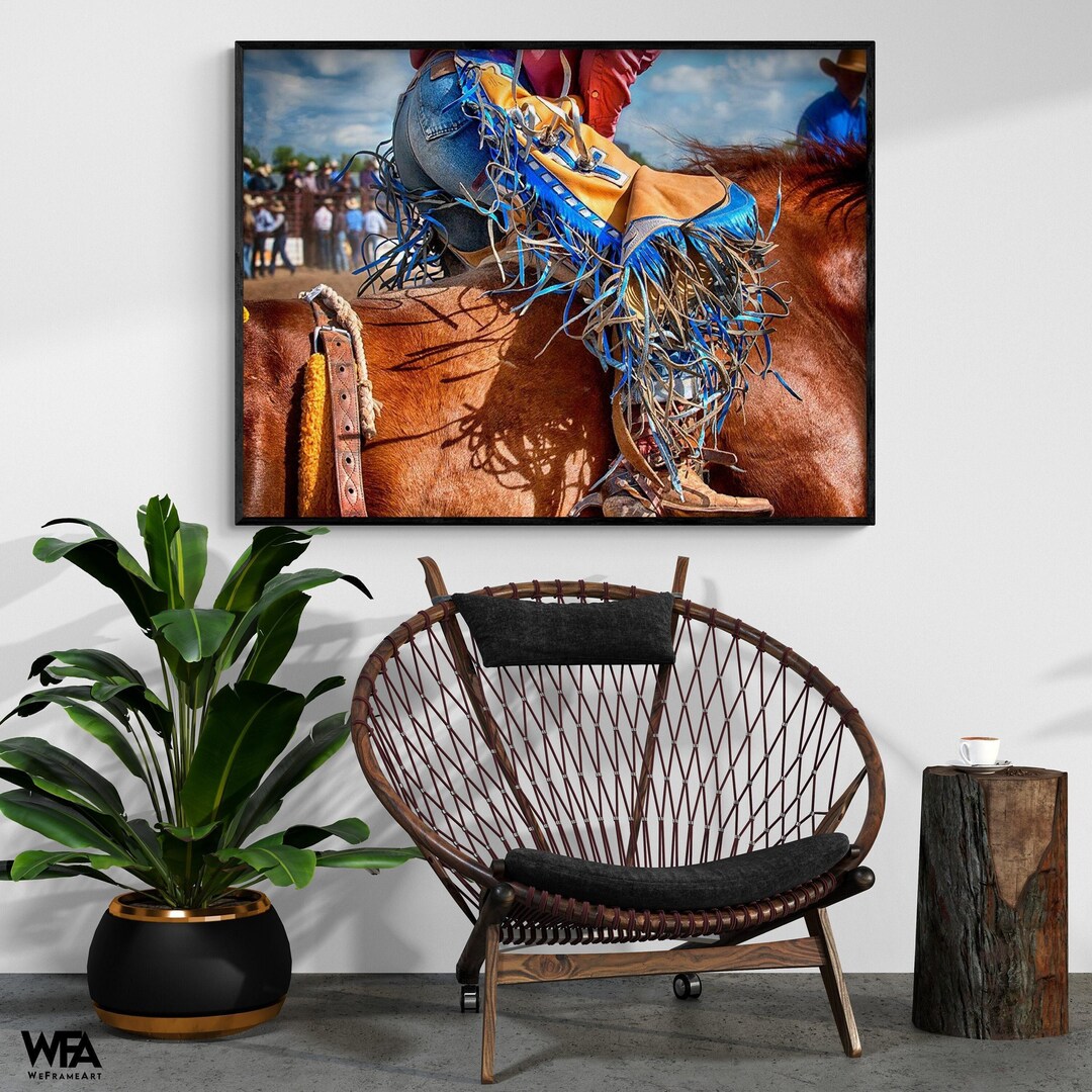 The Bronc Rider Art Print, Rodeo Cowgirl, Western Decor - Etsy