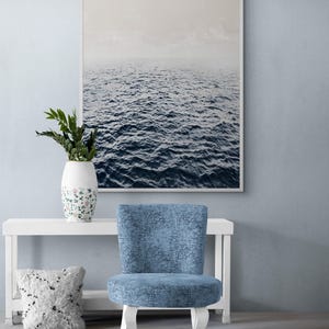 Ocean Waves Photography Print, Misty Sea Wall Art, Framed Beach Decor