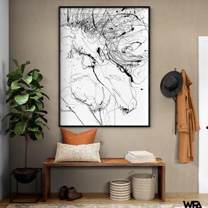 Abstract Horse One Line Ranch Inspo Wall Art, Wild Horse Head Drawing Poster, Bronco Wall Art, Huge Horse Decor Idea Poster