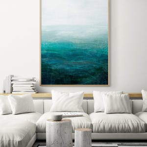 Drifting Sea I by Grace Popp, Framed Calming Waves Painting Print, Blue Wall Art, Sea Painting Print, Water Wall Art, Framed Wall Art