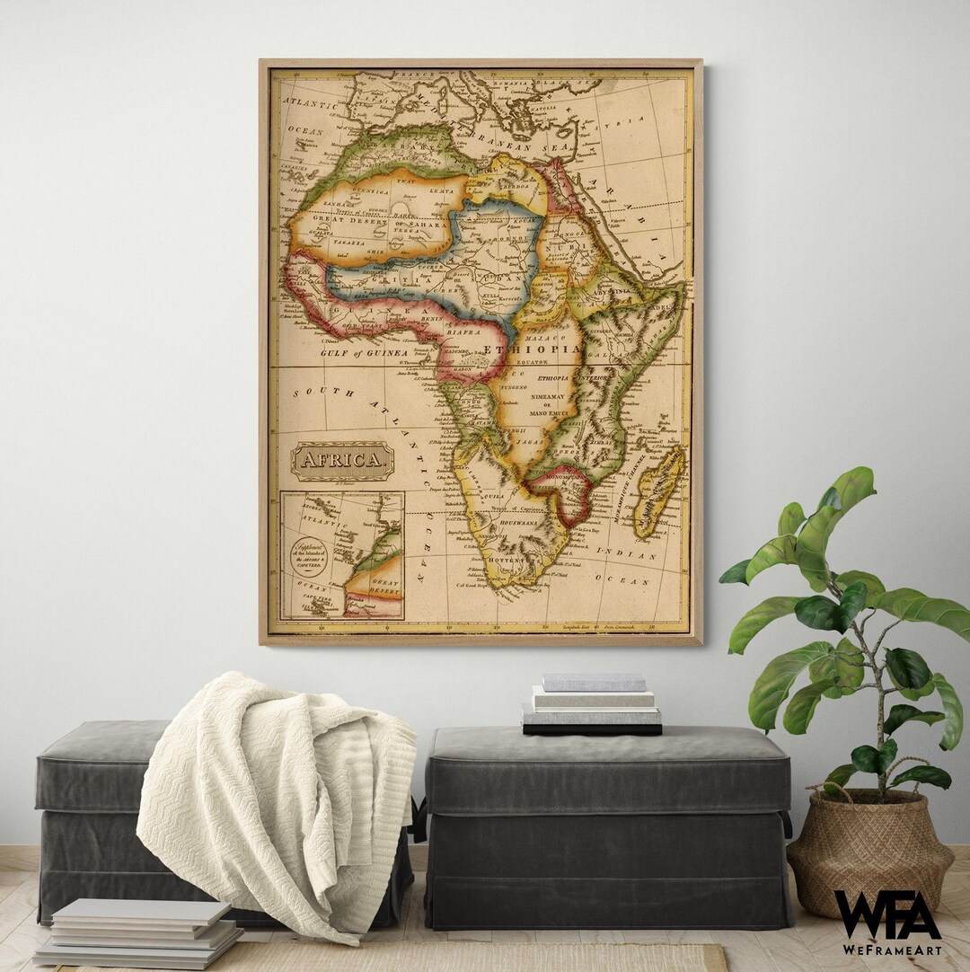 Africa 1817 Map Print, Antique African Countries, Geography