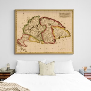 Hungary 1817, Antique Map Of Hungary, World History Poster, History Classroom Wall Decor, World Library Decor, Old Continent Poster