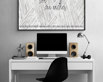 Love One Another Framed Art Print, Biblical Wall Decor