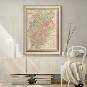 Russia in Europe 1849 Map Print, Antique European Poster for Historians, Vintage Old World Decor, Rustic Library Art Gift