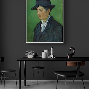 Portrait of Armand Roulin by Vincent Van Gogh, Van Gogh Portrait, Hat Wall Art, Men Art Print, Van Gogh Famous Art Print, Elegant Man Print