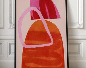 Abstract Acrylic Art, Painted Lines, Colorful Brush Strokes