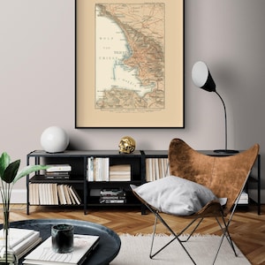 Trieste Region Italy - Baedeker 1910, Italian Restaurant Wall Art, Region Of Italy Old Map Poster, European Office Wall Decor Print