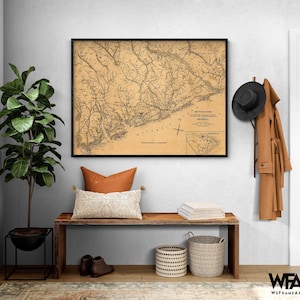 Seat of War in South Carolina and Georgia 1861, American War Poster, Veteran Gift Idea, Georgia Antique Map, South Carolina Wall Decor
