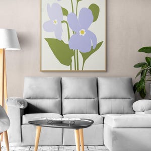 Violets Wall Art Print, Floral Painting Print, Framed Botanical Painting, Violet Flower Art, Purple Flower Print, Framed Wall Art