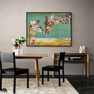 Giraffe and Calf by Traci Anderson, Mom and Kid Gift Idea, Nursery Safari Inspo Decor, Kids Playroom Wall Art, Zoo Keeper Decor