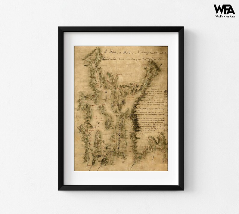 Narragansett Bay 1777 Antique Rhode Island Map Print image 4
