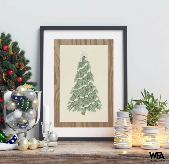 Vintage Handmade Cross Stitch Framed Christmas Tree Ornaments, Set