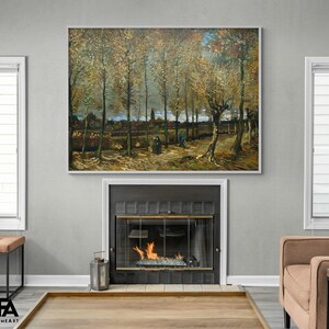Lane with Poplars near Nuenen by Vincent Van Gogh, Poplars Wall Art, Van Gogh Tree Print, Natural Scenery Print, Van Gogh Nature Print