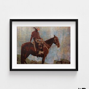 Cowboy Painting Print, Framed Western Art, Western Wall Art, Cowboy ...