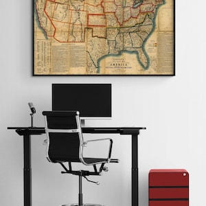 US In the Civil War Period 1863, Civil War Poster Print, US History Map, War Wall Decor, Historian Gift, History Teacher Classroom Decor
