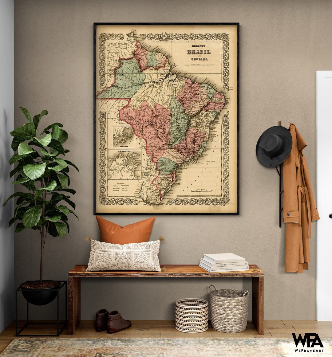 Brazil 1871 South American Wall Art Brazilian Poster Print Etsy