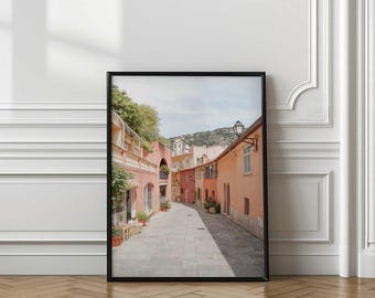 Colorful Old Town Street Art Print - Ready to Hang