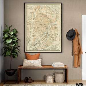 Europe Danzig Gdansk Poland - Baedeker 1914, Antique Gdansk City Map, Old Map of Gdansk Danzig, Danzig Antique Map House Wall Print