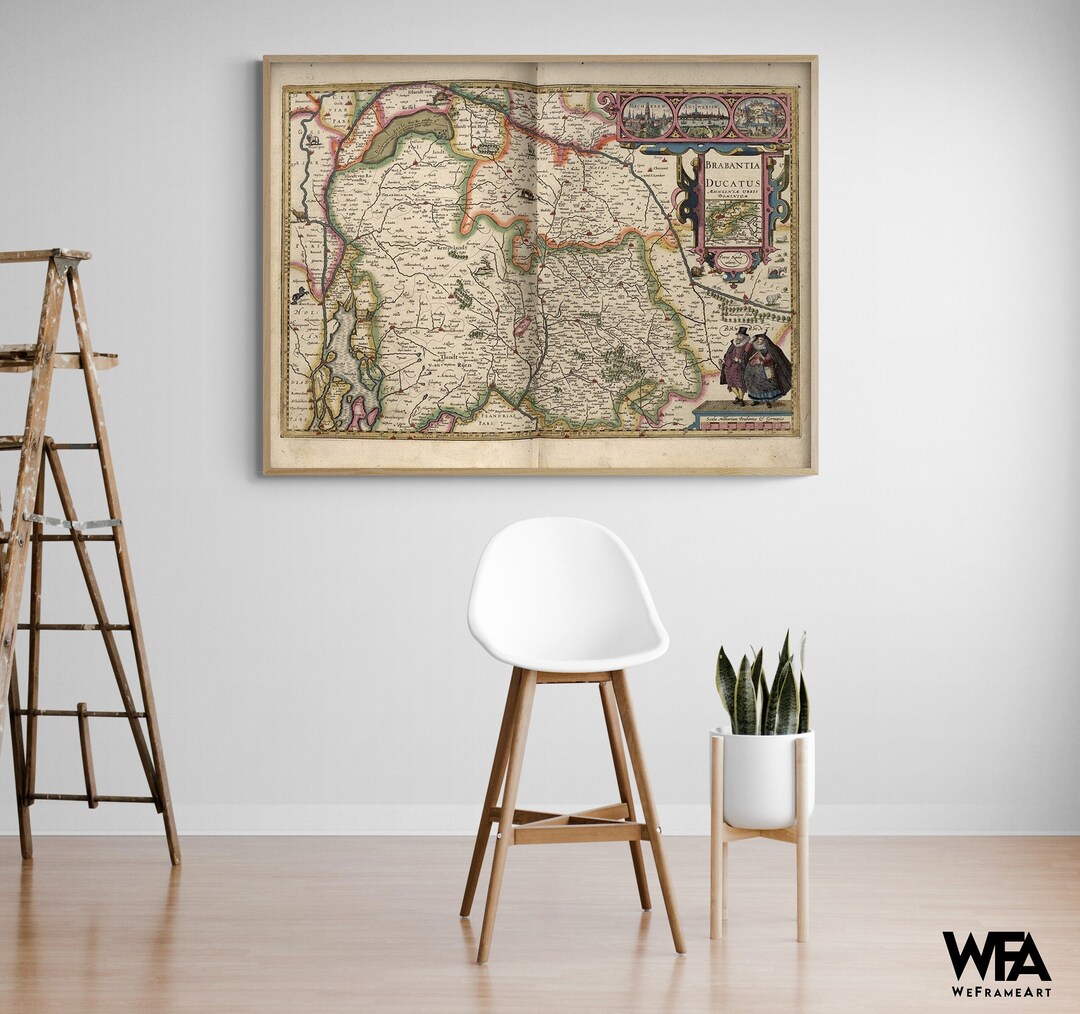 Duchy of Brabant Old Map Poster Print Rustic Map Office Etsy