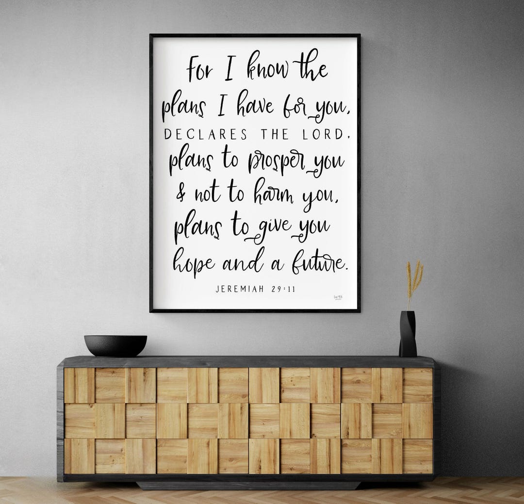 Jeremiah 29:11 Bible Verse Framed Art Print, Catholic Decor - Etsy