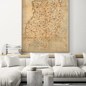 Chinese Medieval World Map, Antique Map Of China, Old Map Of China, Chinese Poster Print, Chinese Restaurant Wall Decor, Asian Map Print