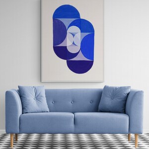 Key Blue by Joseph Schillinger Painting, Framed The Mathematical Of The Arts Print,Painting By Schillinger,Blue Painting Print,Blue Wall Art
