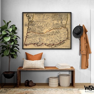 Portugal 1730 Reino del Algarve, Antique Portugal Travel Map, Europe Portugal Map, Antique European Poster Print, Portugal Wall Art