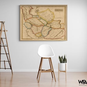 Antique Persia Map Print, Iran 1817, History Wall Art