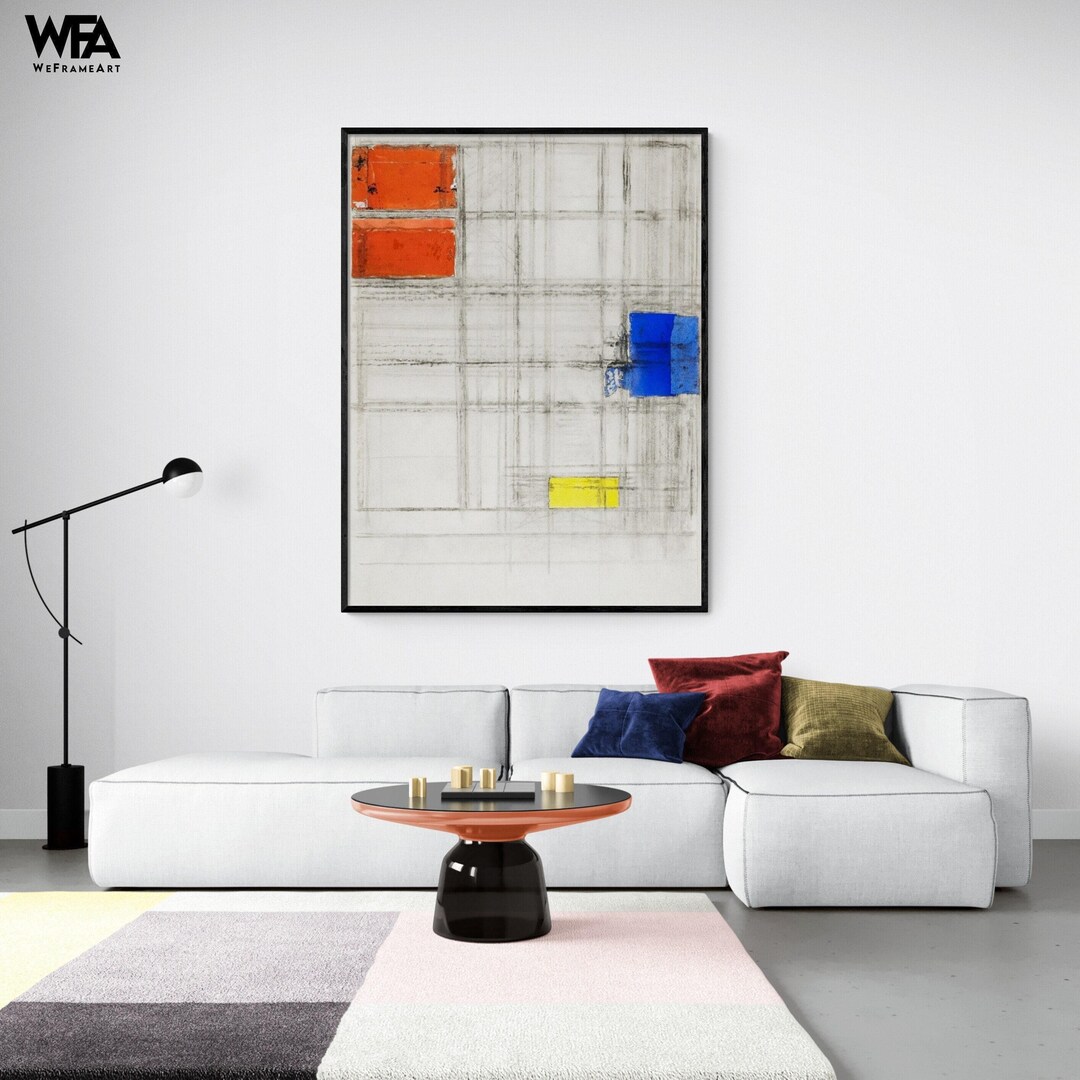 Piet Mondrian Composition Print, Framed Geometric Wall Art - Etsy