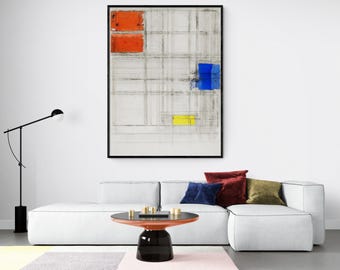 Piet Mondrian Composition Print, Framed Geometric Wall Art