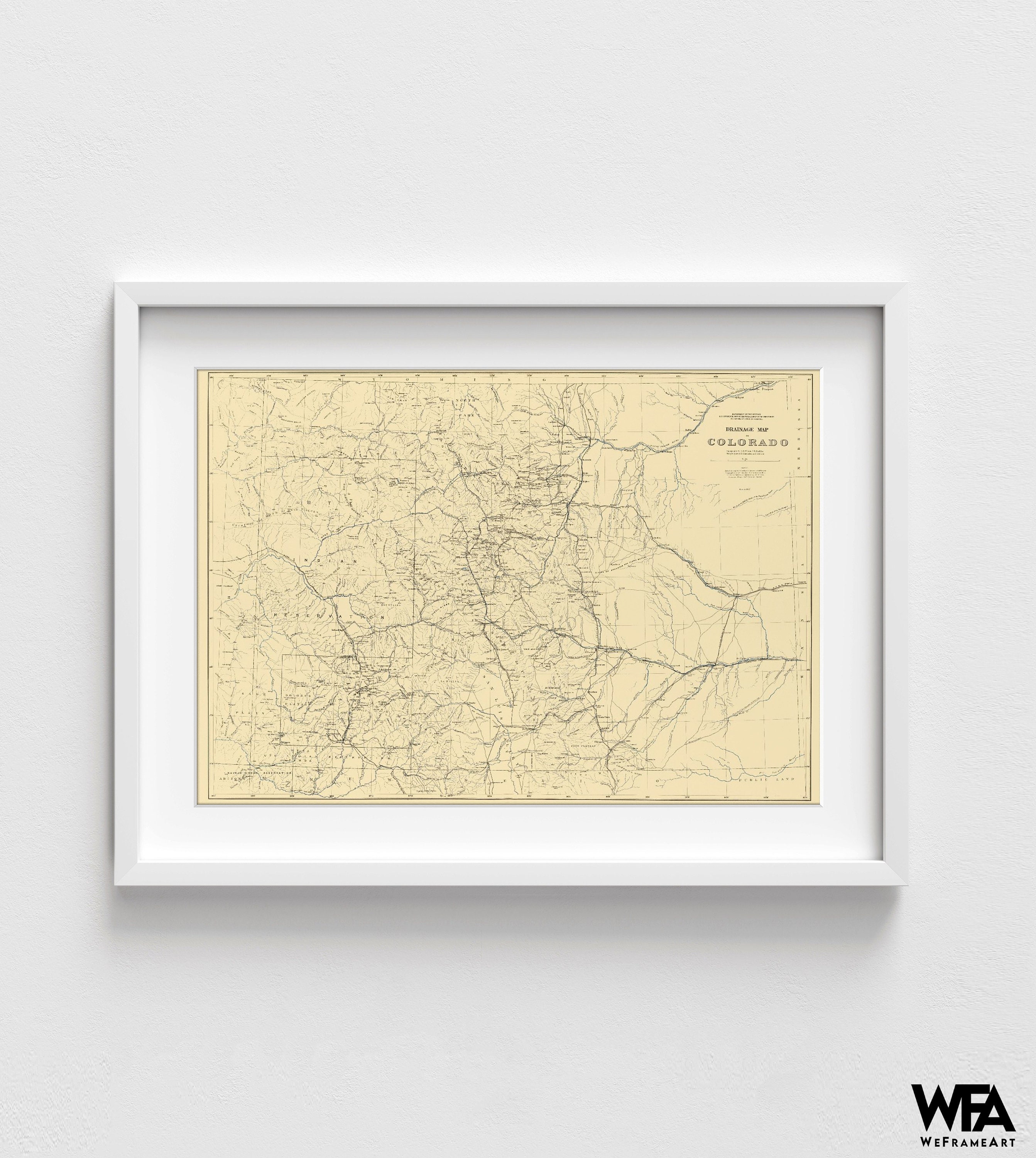 Colorado Map Art Print Framed Colorado Map Artwork Map Wall | Etsy