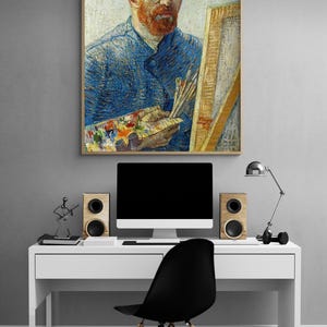 Self Portrait in Front of Easel by Vincent Van Gogh, Painting Wall Art, Van Gogh Art Print, Famous Portraits Prints, Van Gogh Portrait Art