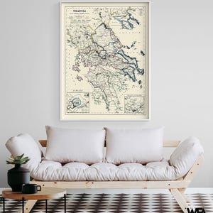 Athens Greece - Kiepert 1903, Greek Poster Print, Antique Greek Map Decor, Mediterranean Old Map, Greece Travel Print, European Map Art
