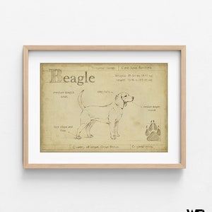 Antique Beagle ASH by Ethan Harper, Beagle Mom Decor, Good Doggo Vet Offce Wall Art, Dog Groomer Wall Decor Idea Poster Print image 8