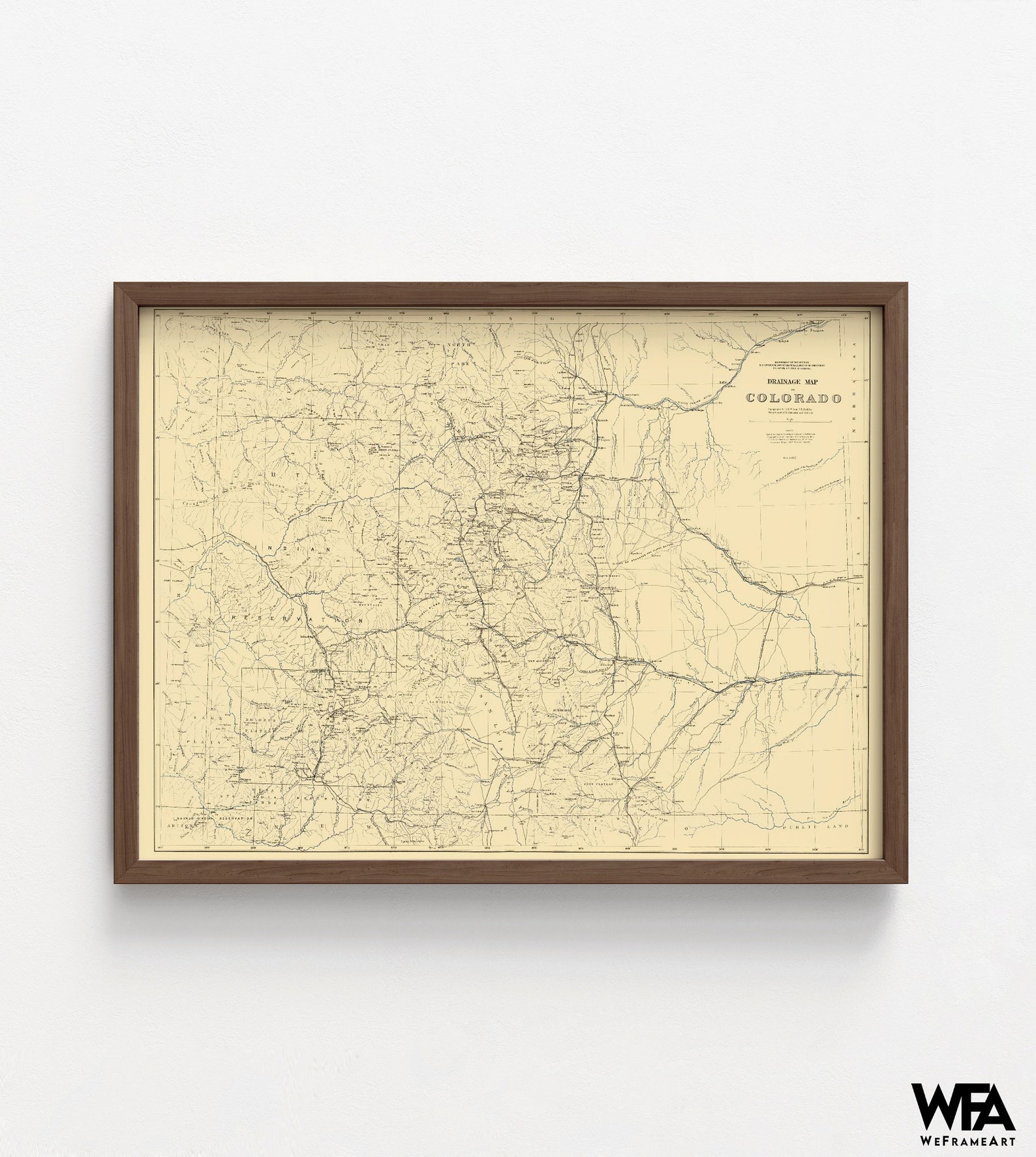 Colorado Map Art Print Framed Colorado Map Artwork Map Wall | Etsy