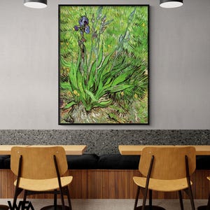 The Iris by Vincent Van Gogh, Purple Flower Print, Green Nature Art, Floral Wall Art, Irises Lover Gift, Delicate Flower Art,Van Gogh Flower