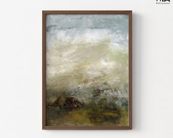 Abstract Landscape Painting Print, Framed Abstract Nature Print, Extra Large Wall Art Abstract Print, Framed Wall Art, Oversized Wall Art